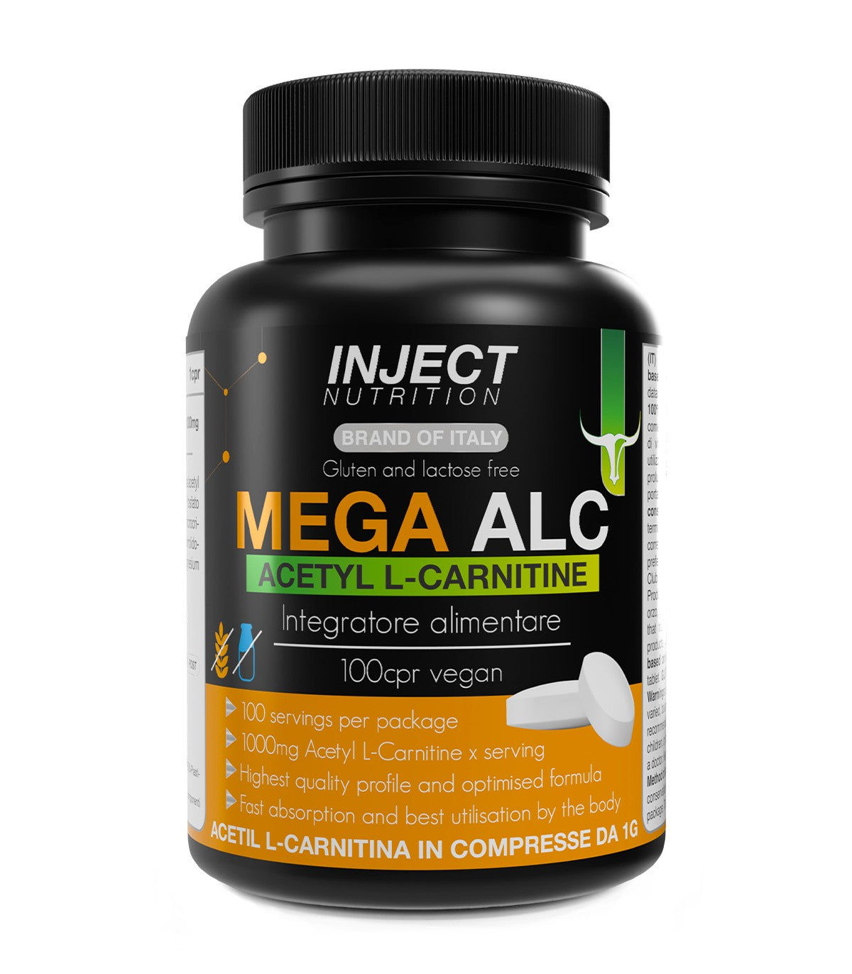 Mega ALC Acetil L-Carnitina (100 compresse) INJECT NUTRITION
