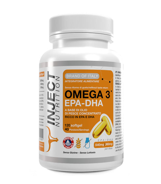 Omega 3 Olio di Pesce Concentrato (120 softgel) INJECT NUTRITION
